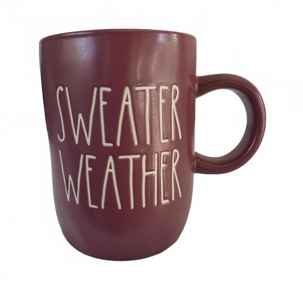 Rae Dunn Artisan Collection Burgundy 'Sweater Weather' Mug